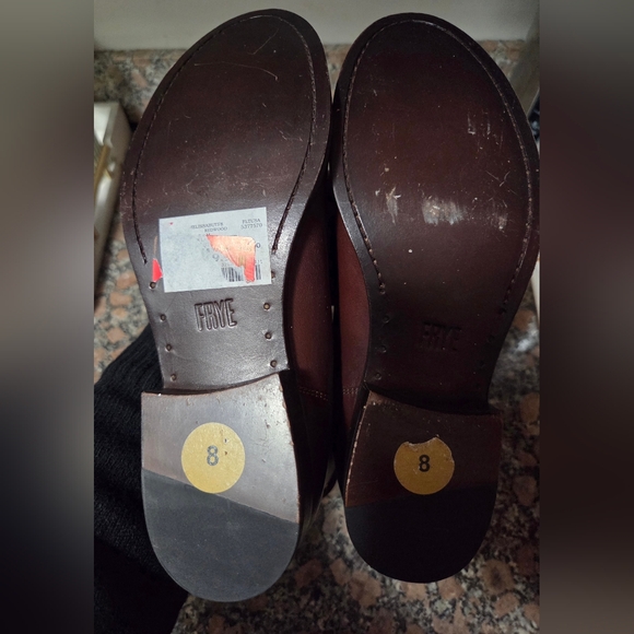 Frye Melissa Button Women's Brown Leather Short Boots - Picture 5 of 7